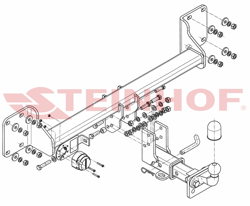 Ťažné zariadenie BMW X5 (E70) USA standard tap. ZK- (ISO50) ball assembly in set