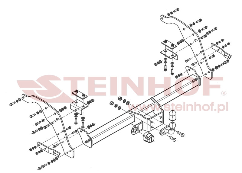 Ťažné zariadenie Ford Ranger Pickup (nárazník s nášľapným schodíkom), F-281