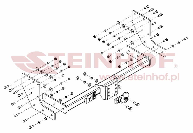 Ťažné zariadenie Mitsubishi L-200 side plastic bumper, short step, M-338