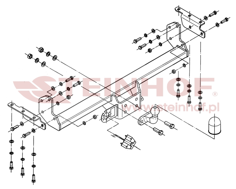 Ťažné zariadenie Nissan Navara (D40) (tubular bumper), N-088