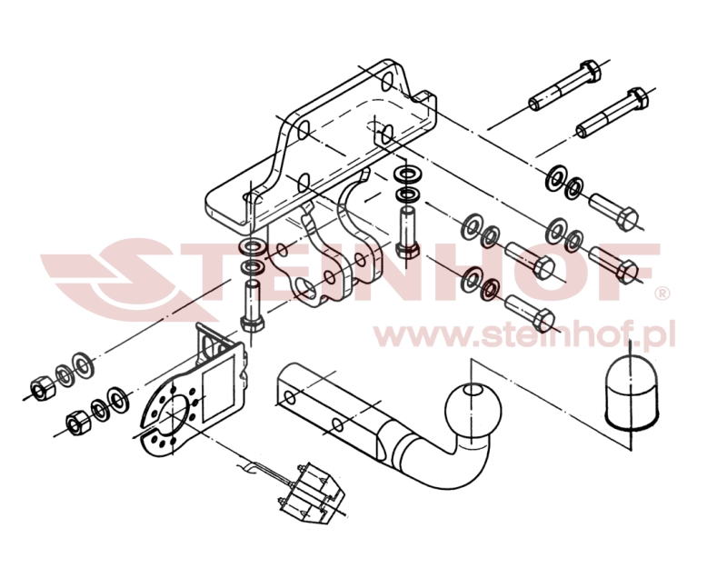 Ťažné zariadenie Toyota Land Cruiser 3D (J125), T-163